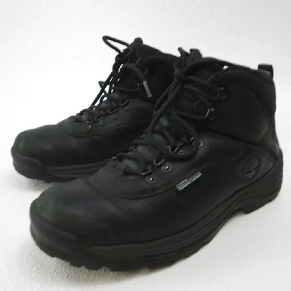 Timberland Waterproof Black Leather Hiking Boots Shoe Mens Comfort Footwear sz 9